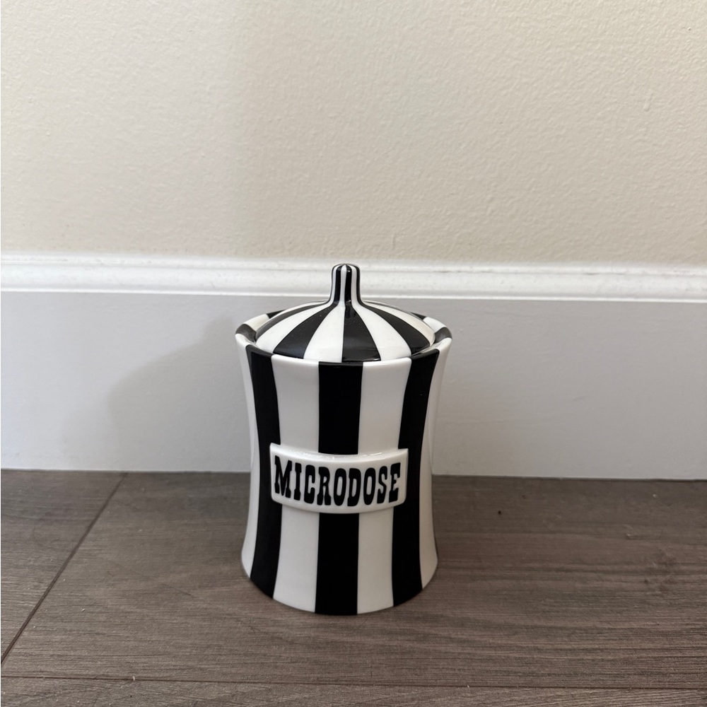 Jonathan Adler Black and White Striped Jar microdose